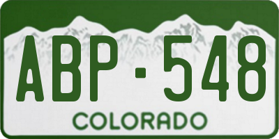 CO license plate ABP548