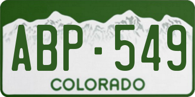 CO license plate ABP549