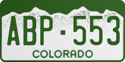 CO license plate ABP553