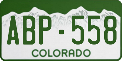 CO license plate ABP558
