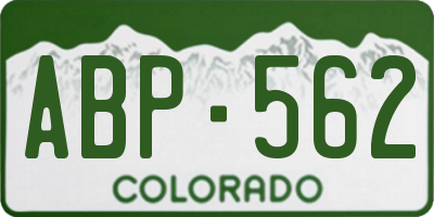 CO license plate ABP562