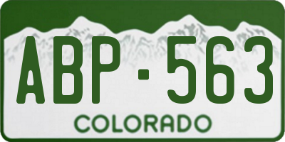 CO license plate ABP563