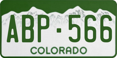 CO license plate ABP566