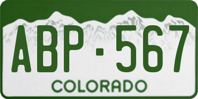 CO license plate ABP567