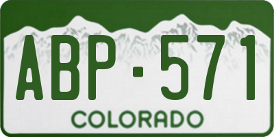 CO license plate ABP571