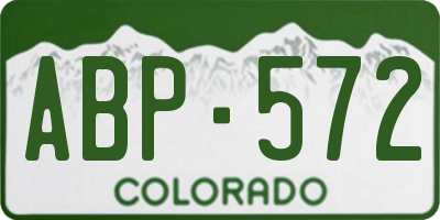 CO license plate ABP572