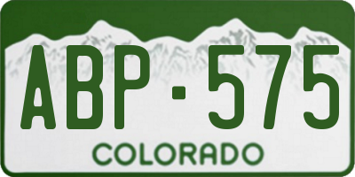 CO license plate ABP575