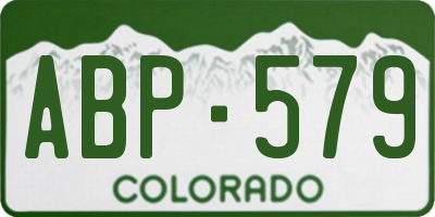 CO license plate ABP579