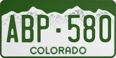 CO license plate ABP580