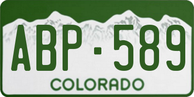 CO license plate ABP589