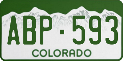 CO license plate ABP593