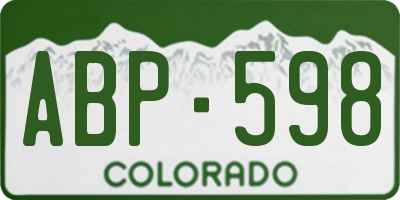 CO license plate ABP598