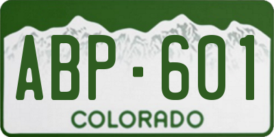 CO license plate ABP601