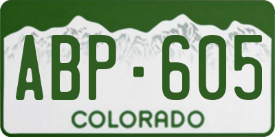 CO license plate ABP605