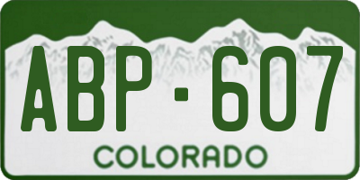 CO license plate ABP607