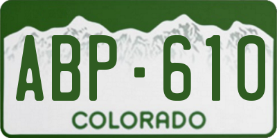 CO license plate ABP610