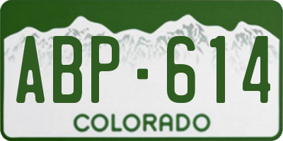 CO license plate ABP614