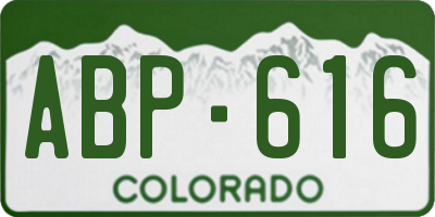 CO license plate ABP616