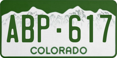 CO license plate ABP617