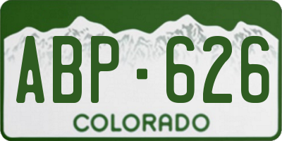 CO license plate ABP626