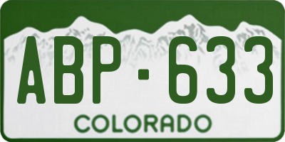CO license plate ABP633