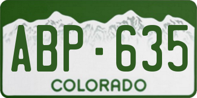 CO license plate ABP635