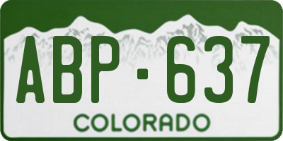 CO license plate ABP637