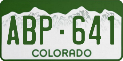 CO license plate ABP641