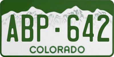 CO license plate ABP642