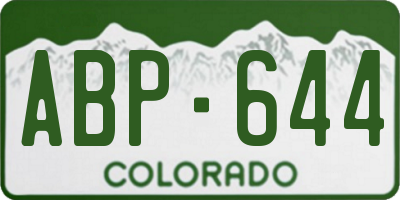 CO license plate ABP644