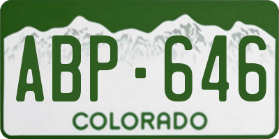 CO license plate ABP646