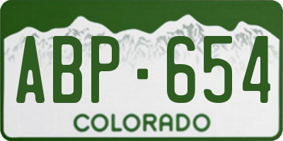 CO license plate ABP654