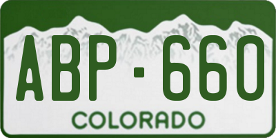 CO license plate ABP660