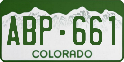 CO license plate ABP661