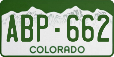 CO license plate ABP662