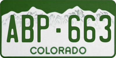 CO license plate ABP663