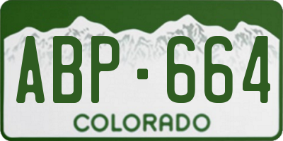 CO license plate ABP664