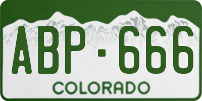 CO license plate ABP666