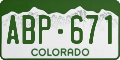 CO license plate ABP671