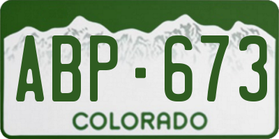 CO license plate ABP673