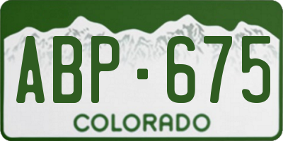 CO license plate ABP675