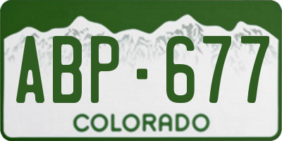 CO license plate ABP677