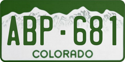 CO license plate ABP681