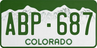 CO license plate ABP687