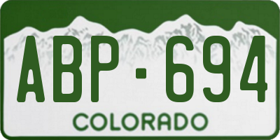 CO license plate ABP694