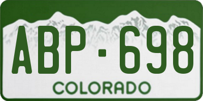 CO license plate ABP698