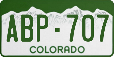 CO license plate ABP707
