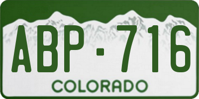 CO license plate ABP716