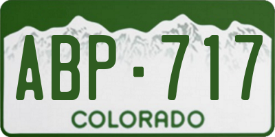 CO license plate ABP717
