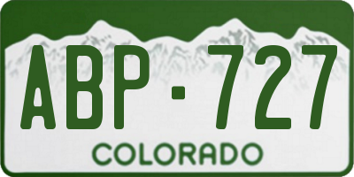 CO license plate ABP727